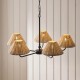 Endon-125455 - Jericho - Matt Black 5 Light Centre Fitting with Natural Rattan