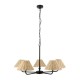Endon-125455 - Jericho - Matt Black 5 Light Centre Fitting with Natural Rattan