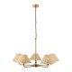 Endon-125456 - Jericho - Antique Brass 5 Light Centre Fitting with Natural Rattan