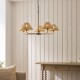 Endon-125456 - Jericho - Antique Brass 5 Light Centre Fitting with Natural Rattan