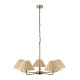 Endon-125456 - Jericho - Antique Brass 5 Light Centre Fitting with Natural Rattan