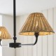 Endon-125457 - Jericho - Matt Black 2 Light over Island Fitting with Natural Rattan