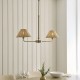 Endon-125458 - Jericho - Antique Brass 2 Light over Island Fitting with Natural Rattan