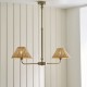 Endon-125458 - Jericho - Antique Brass 2 Light over Island Fitting with Natural Rattan