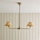 Endon-125458 - Jericho - Antique Brass 2 Light over Island Fitting with Natural Rattan