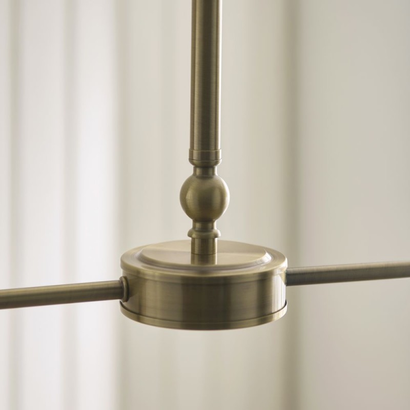 Endon-125458 - Jericho - Antique Brass 2 Light over Island Fitting with Natural Rattan