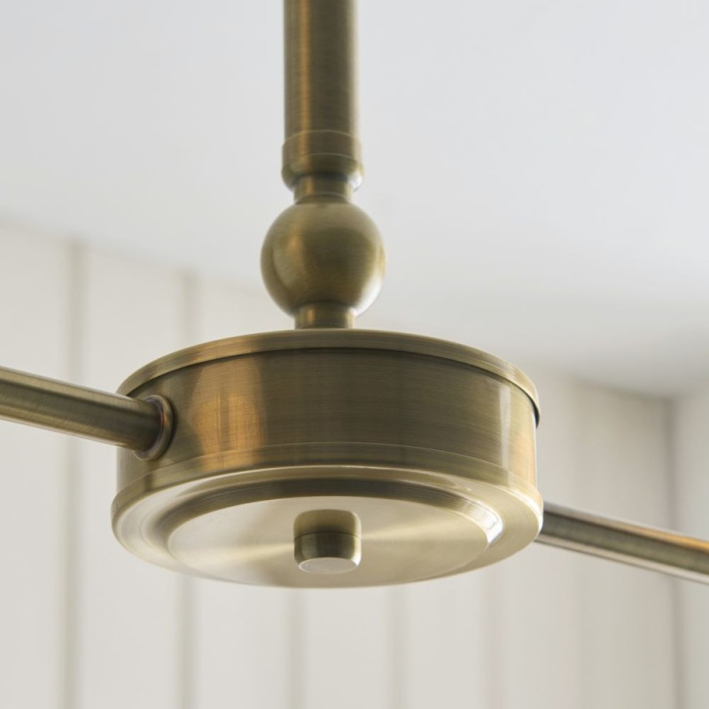 Endon-125458 - Jericho - Antique Brass 2 Light over Island Fitting with Natural Rattan