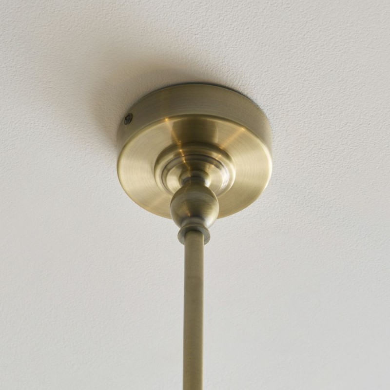 Endon-125458 - Jericho - Antique Brass 2 Light over Island Fitting with Natural Rattan