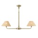 Endon-125458 - Jericho - Antique Brass 2 Light over Island Fitting with Natural Rattan