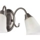 Wall Lights - Hardwick - Alabaster Glass with Antique Silver Twin Wall Lamp Endon-144-2AS - Hardwick - Alabaster Glass with Antique Silver Twin Wall Lamp