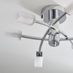 Havana - Chrome 6 Light Ceiling Lamp with Frosted Glass Havana - Chrome 6 Light Ceiling Lamp with Frosted Glass