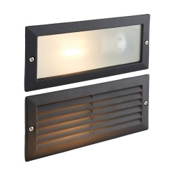 Eco - Textured Black & Frosted Glass Brick Light