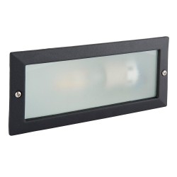 Eco - Textured Black Brick Light with Frosted Glass 