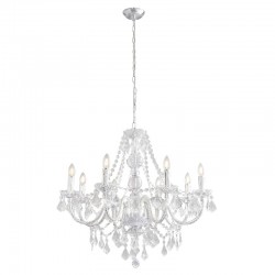 Clarence - Chrome 8 light Chandelier with Clear Acrylic