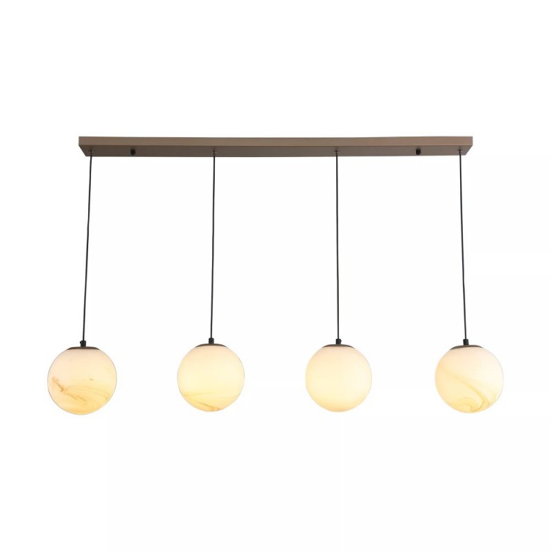 Searchlight-38191-4LT - Carrara - Latte 4 Light over Island Fitting with Marble Glass