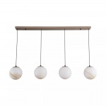 Carrara - Latte 4 Light over Island Fitting with Marble Glass