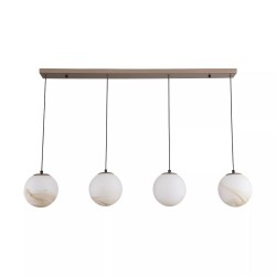 Carrara - Latte 4 Light over Island Fitting with Marble Glass