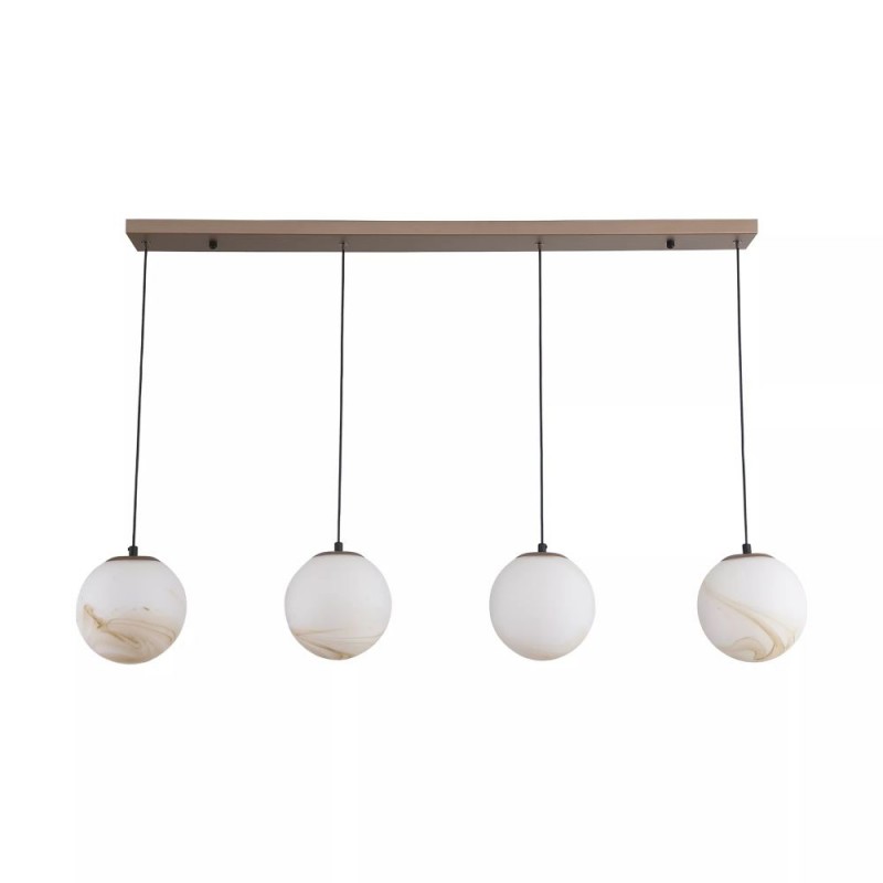 Searchlight-38191-4LT - Carrara - Latte 4 Light over Island Fitting with Marble Glass