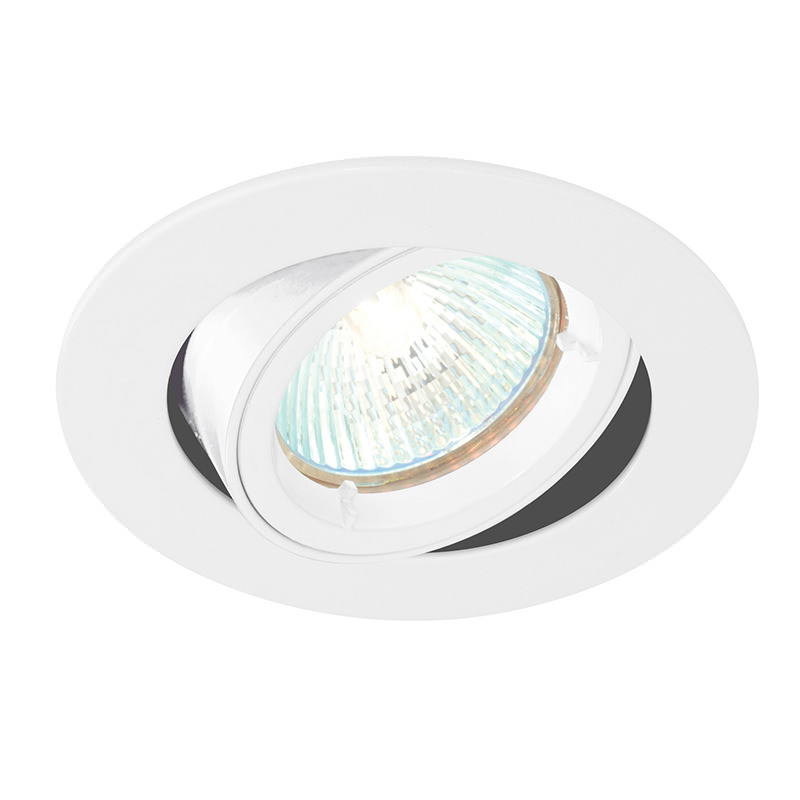 Saxby-52334 - Cast Tilt - Adjustable Gloss White Recessed Downlight