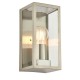 Endon-53803 - Oxford - Brushed Stainless Steel with Clear Glass Lantern Wall Lamp