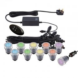 IkonPRO - Set of 10 Decking Lights ∅2.5 cm RGB with Remote Control IkonPRO - Set of 10 Decking Lights ∅2.5 cm RGB with Remote Control