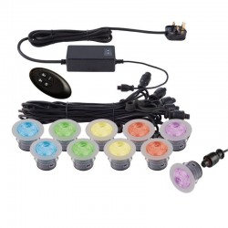 IkonPRO - Set of 10 Decking Lights ∅4.5 cm RGB with Remote Control IkonPRO - Set of 10 Decking Lights ∅4.5 cm RGB with Remote Control