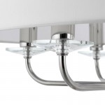 Nixon - Nickel 3 Light Pendant with Crystal & Vintage White Shade Nixon - Nickel 3 Light Pendant with Crystal & Vintage White Shade