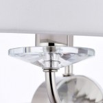 Nixon - Nickel Twin Wall Lamp with Crystal & Vintage White Shade Nixon - Nickel Twin Wall Lamp with Crystal & Vintage White Shade