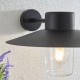 Endon-60798 - Fenwick - Outdoor Textured Black & Clear Glass Wall Lamp