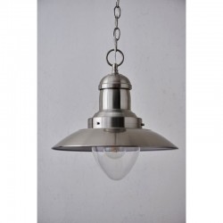 Mendip - Satin Nickel Pendant with Clear Glass