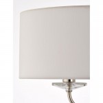 Nixon - Nickel 2 Light Floor Lamp with Crystal & Vintage White Shade Nixon - Nickel 2 Light Floor Lamp with Crystal & Vintage White Shade