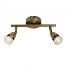 Amalfi - Antique Brass 2 Light Bar Spotlights