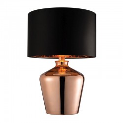 Waldorf - Copper Glass Table Lamp with Black Shade Waldorf - Copper Glass Table Lamp with Black Shade