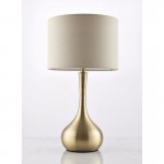 Piccadilly - Brass Touch Table Lamp with Taupe Shade Piccadilly - Brass Touch Table Lamp with Taupe Shade
