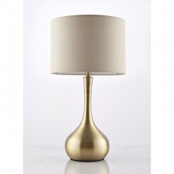 Piccadilly - Brass Touch Table Lamp with Taupe Shade Piccadilly - Brass Touch Table Lamp with Taupe Shade