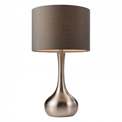Piccadilly - Satin Nickel Touch Table Lamp with Grey Shade Piccadilly - Satin Nickel Touch Table Lamp with Grey Shade