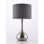 Piccadilly - Satin Nickel Touch Table Lamp with Grey Shade Piccadilly - Satin Nickel Touch Table Lamp with Grey Shade