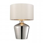 Waldorf - Chrome Glass Table Lamp with Ivory Shade Waldorf - Chrome Glass Table Lamp with Ivory Shade