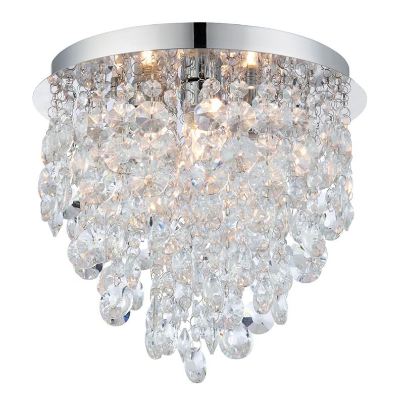Endon-61233 - Kristen - Crystal & Chrome 3 Light Ceiling Lamp