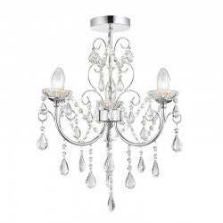 Tabitha - Bathroom Chrome 3 Light Ceiling Lamp with Crystal Tabitha - Bathroom Chrome 3 Light Ceiling Lamp with Crystal