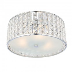 Belfont - Chrome 3 Light Flush with Crystal & Frosted Glass Diffuser Belfont - Chrome 3 Light Flush with Crystal & Frosted Glass Diffuser
