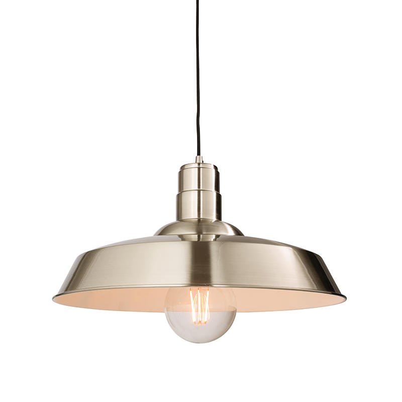 Ceiling Lights - Moore - Nickel Metal Single Hanging Pendant Endon-61282 - Moore - Nickel Metal Single Hanging Pendant