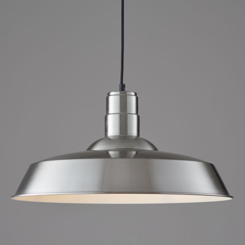 Ceiling Lights - Moore - Nickel Metal Single Hanging Pendant Endon-61282 - Moore - Nickel Metal Single Hanging Pendant