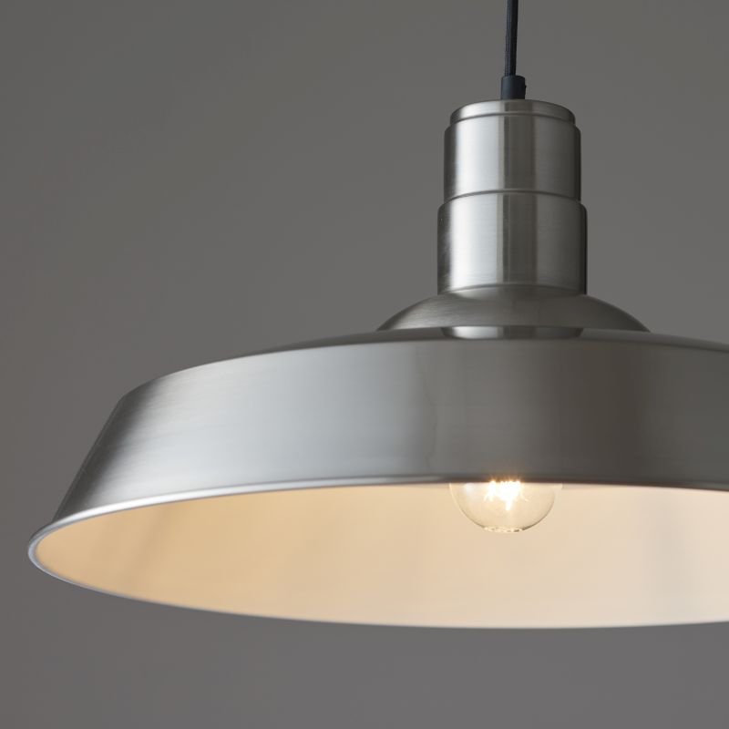 Ceiling Lights - Moore - Nickel Metal Single Hanging Pendant Endon-61282 - Moore - Nickel Metal Single Hanging Pendant