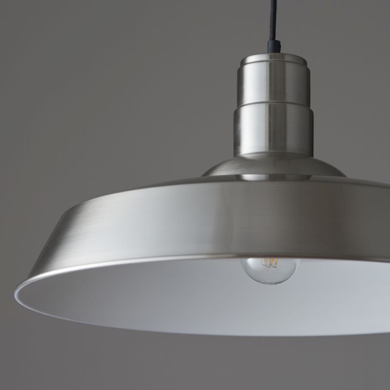 Ceiling Lights - Moore - Nickel Metal Single Hanging Pendant Endon-61282 - Moore - Nickel Metal Single Hanging Pendant