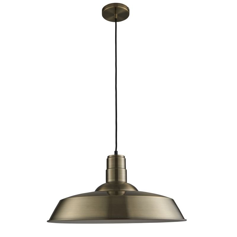 Ceiling Lights - Moore - Antique Brass Metal Single Hanging Pendant Endon-61283 - Moore - Antique Brass Metal Single Hanging Pendant