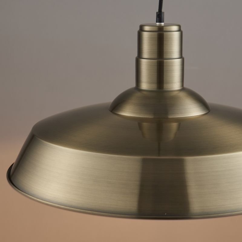 Ceiling Lights - Moore - Antique Brass Metal Single Hanging Pendant Endon-61283 - Moore - Antique Brass Metal Single Hanging Pendant