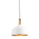 Ceiling Lights - Garcia - Matt White & Light Wood Single Pendant Endon-61352 - Garcia - Matt White & Light Wood Single Pendant