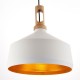 Ceiling Lights - Garcia - Matt White & Light Wood Single Pendant Endon-61352 - Garcia - Matt White & Light Wood Single Pendant