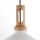 Ceiling Lights - Garcia - Matt White & Light Wood Single Pendant Endon-61352 - Garcia - Matt White & Light Wood Single Pendant